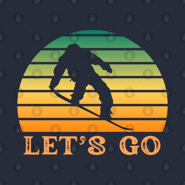 Let's Go Snowboarding, Vintage, Retro by Coralgb