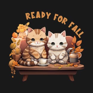 Two Kitties Ready For Fall T-Shirt