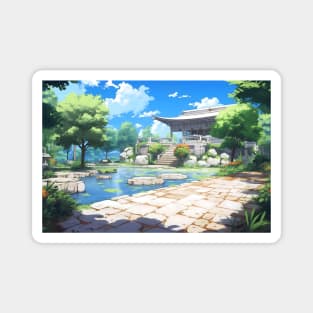 Japanese Temple Landscape – Anime Wallpaper Magnet