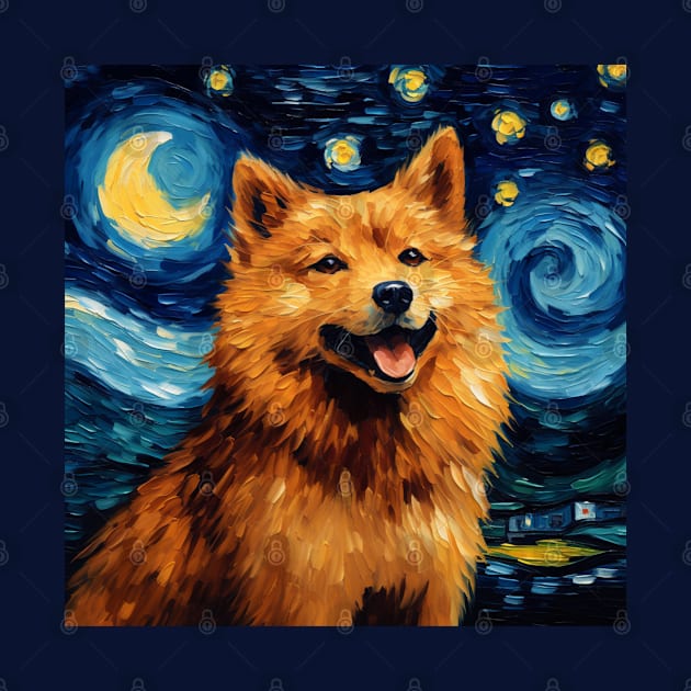 Finnish Spitz Painted Portrait by NatashaCuteShop