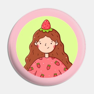 Cute strawberry girl Pin