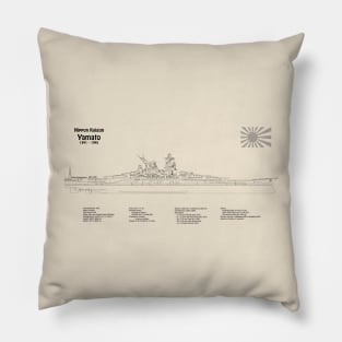 Yamato Battleship of the Imperial Japanese Navy - SDpng Pillow