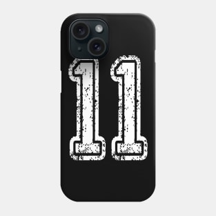 Number 11 Grungy in white Phone Case