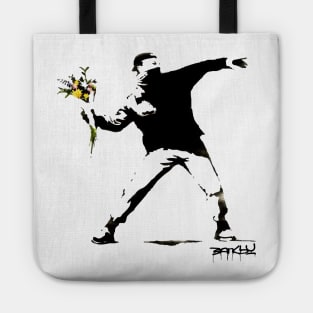 BANKSY Flower Thrower Tote