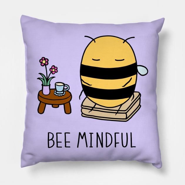 Bee Mindful - Lavender Pillow by ImperfectLife