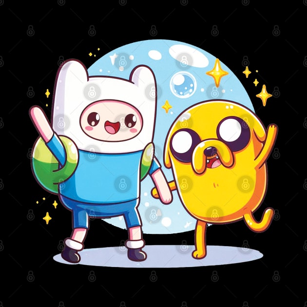 Happy Finn and Jake by The Art-Mart