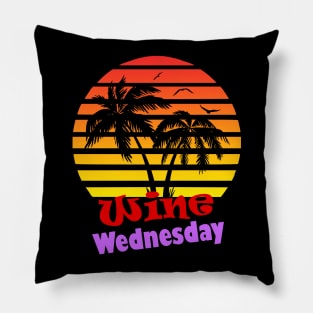 Wine Wedesday 80s Sunset Pillow