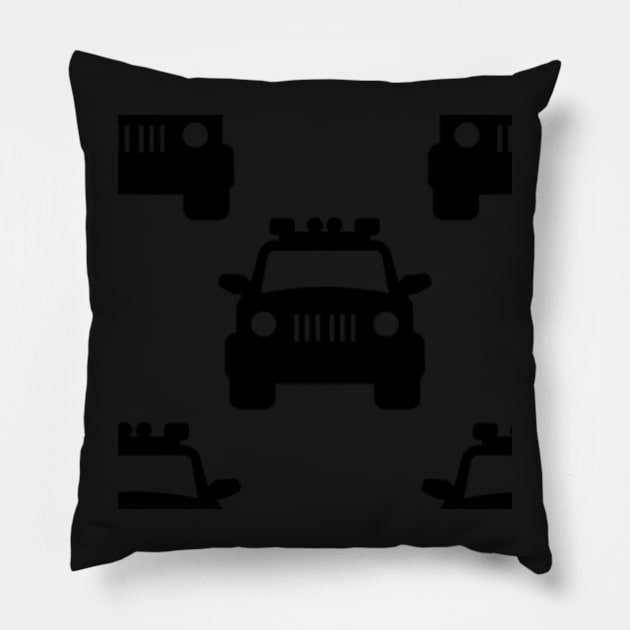 Jeep 4X4 Print Pattern Pillow by Auto-Prints