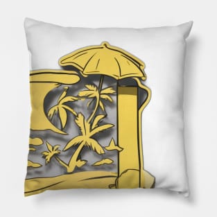 Sunny Beach Escape Graphic Tee Design No. 841 Pillow