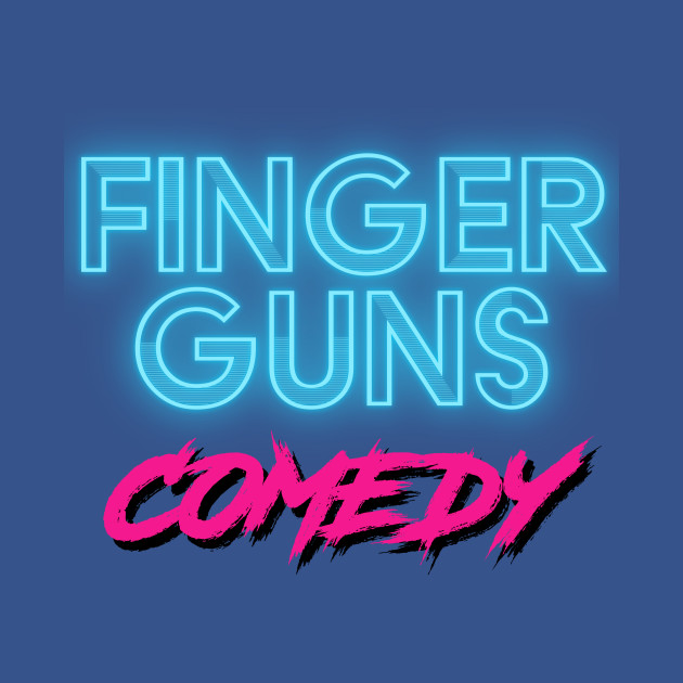 Discover Finger Guns Comedy - Neon Retowave - Retrowave - T-Shirt