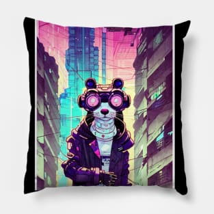 Cyberpunk Ferret Pillow