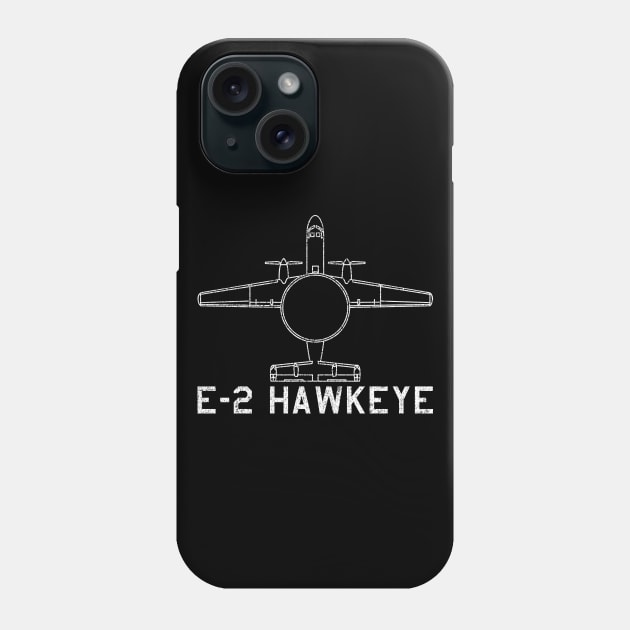 E-2 Hawkeye Airplane Aircraft Blueprint Plane Art Phone Case by Battlefields