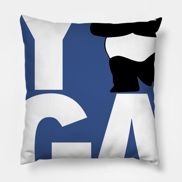 YOGA PANDA Pillow by MarkBlakeDesigns