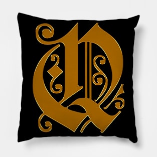 Golden Letter Q Pillow