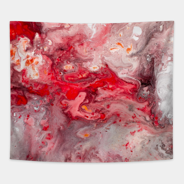 Pink Red Liquid Marble Abstract Painting Artwork Pink Abstract