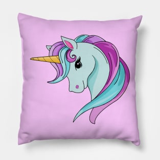 Pastel unicorn head Pillow