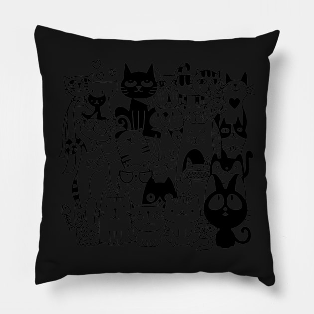 All in one cats Pillow by monicasareen