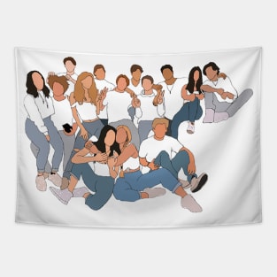 Tiktok Hype House Outline Design Tapestry