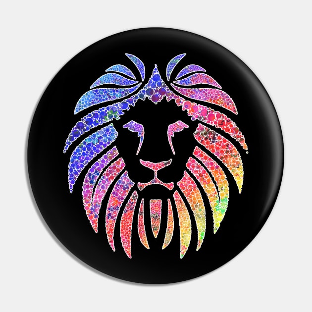 Rainbow Lion Pride Black Small Logo Pin by felixbunny