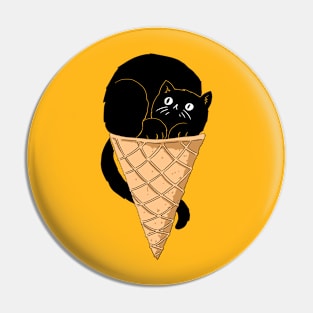 black cat ice cream Pin