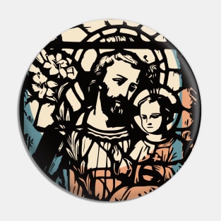 Saint joseph with child jesus Pin