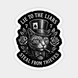 Vintage Outlaw Cat T-Shirt – Lie to the Liars, Steal from Thieves Magnet