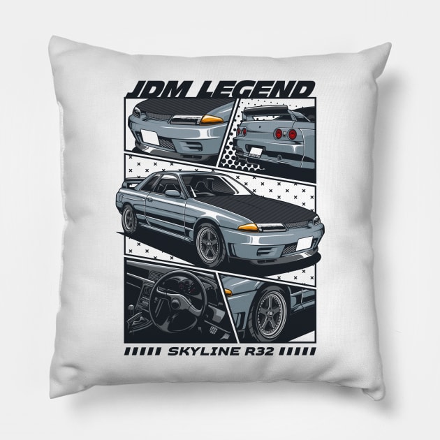 Skyline R32 Manga Pillow by cturs