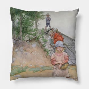 By the Cellar by Carl Larsson Pillow