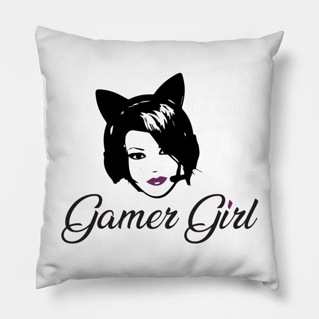 Gamer Girl Pillow by JetskiPilotGaming