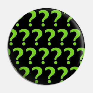 Green Question Marks Enigma pattern Pin