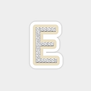 Typographic monogram cutout E Magnet