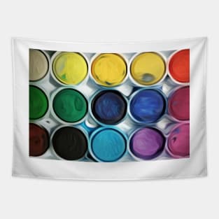 Color paint palette abstract Tapestry