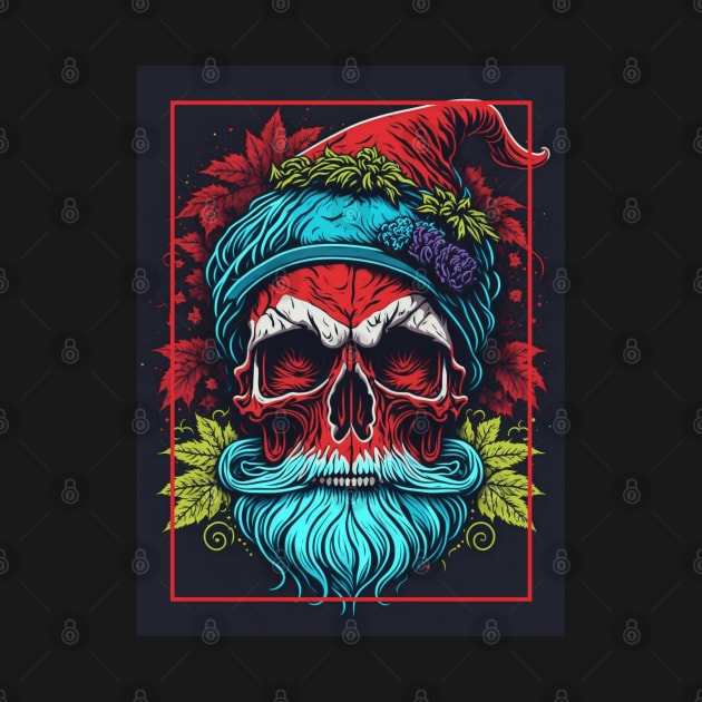 Santa cyberpunk skull by NekerArt