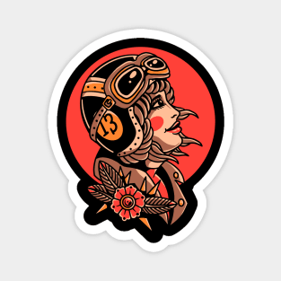 biker girl tattoo Magnet