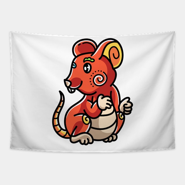 Mouse Chinese Tapestry by rhmnabdlrzk