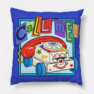 Call Me! (Blue background) Pillow