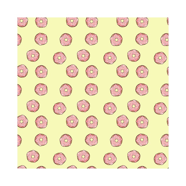 Donuts Yellow Pattern by oixxoart
