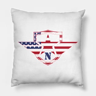 Letter N American Flag Monogram Initial Pillow