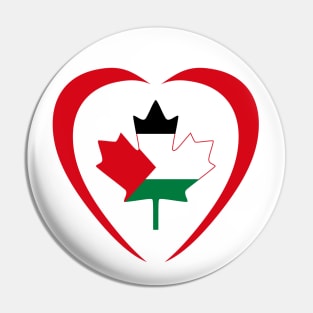 Palestinian Canadian Multinational Patriot Flag (Heart) Pin