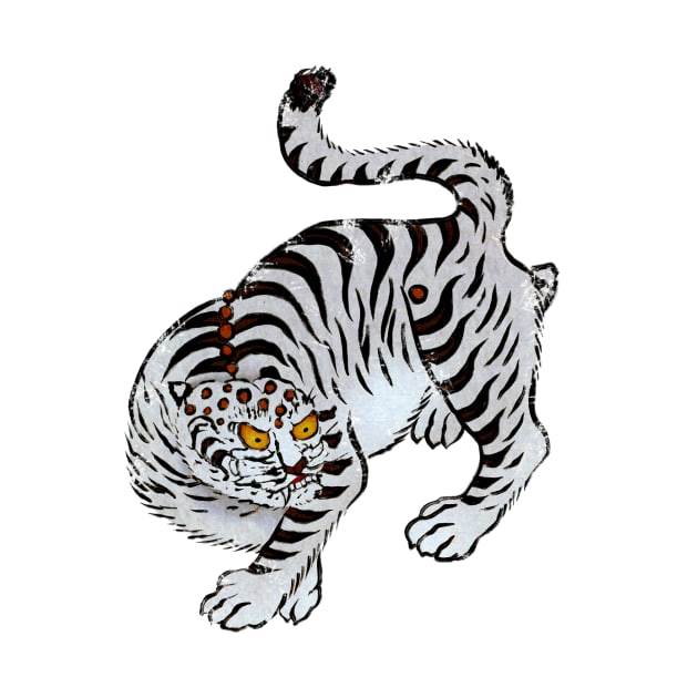 Minhwa: Tiger White Type (Korean traditional/folk art) by koreanfolkpaint