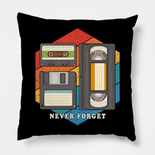 Vintage Retro Funny Never Forget, 1970s, 1980s , 1990s Pillow