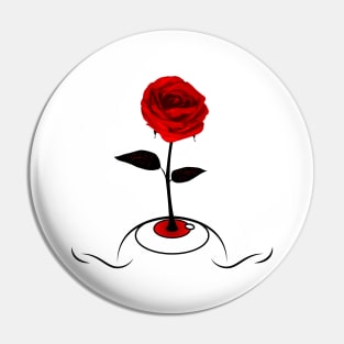 Red Rose Blooming From Eye / Light Clothes Pin