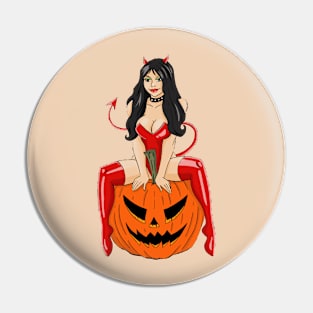 Halloween Devil Girl Pin