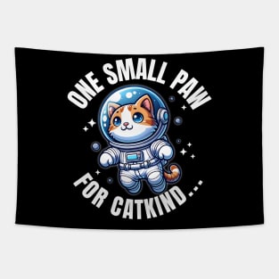 Cat Astronaut "One Small Paw for Catkind..." | Space Kitty Tapestry