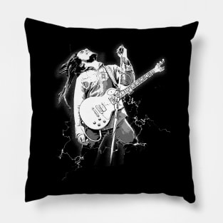 bob marly vintage black and white design Pillow