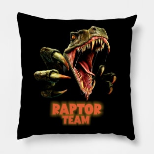 Raptor Dino Team Jurassic velociraptor dinosaur -T shirt Pillow