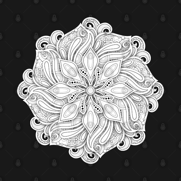 3d Monochrome Beautiful Decorative Mandala by lissantee