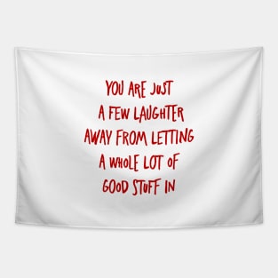 Few LAUGHTER AWAY. Esther Hicks Motivational Minimalist Inspirations mental health Quote Tapestry