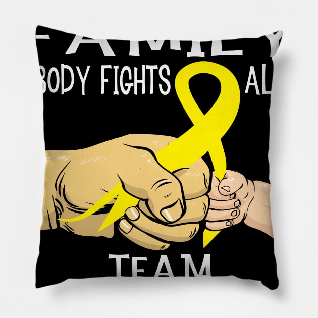 In This Family Nobody Fights Alone Team Sarcoma Warrior Support Sarcoma Warrior Gifts Pillow by ThePassion99