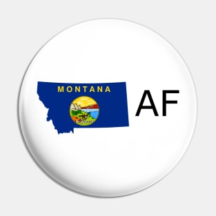 Montana Flag State Outline AF (black) Pin